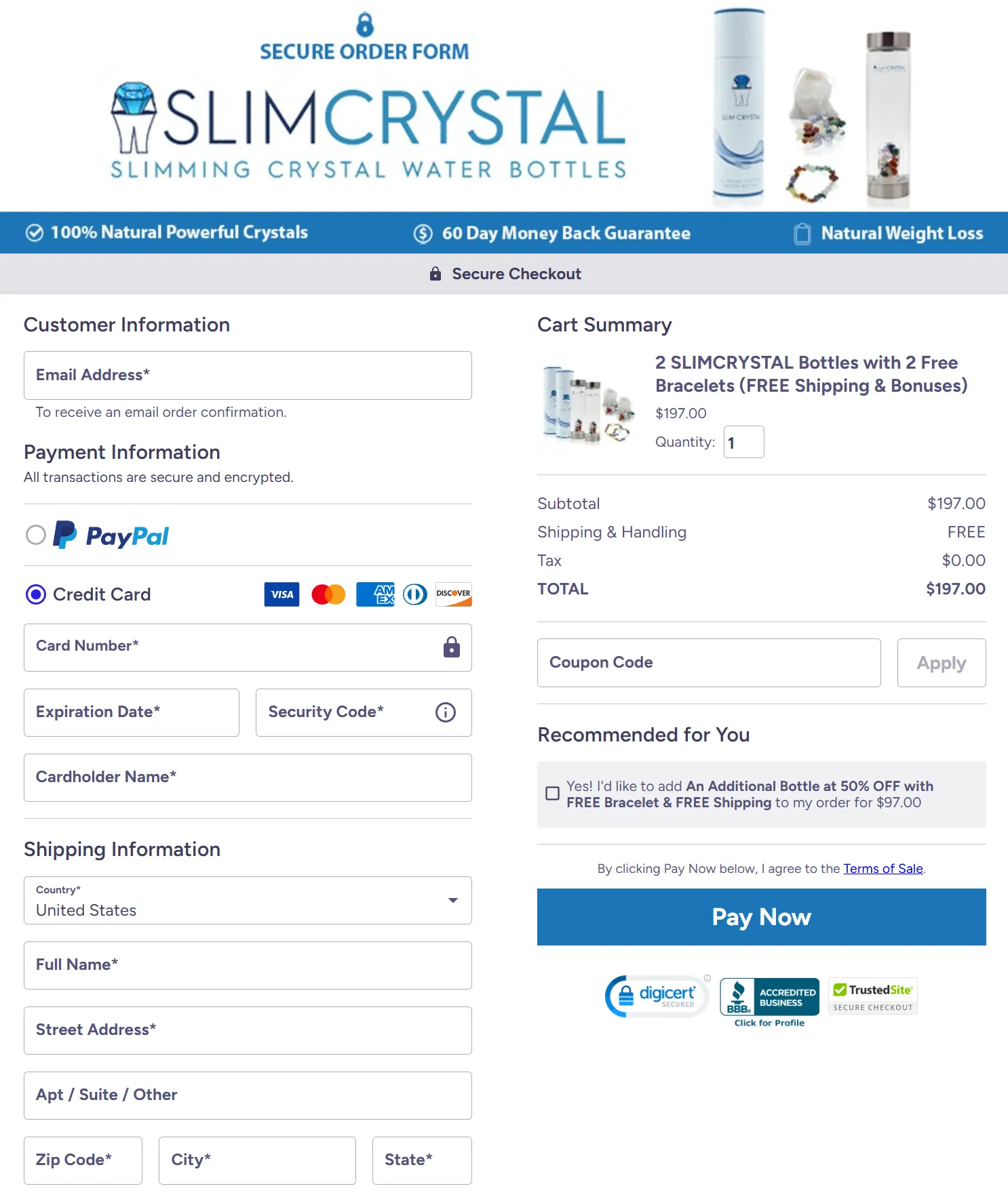 SlimCrystal order-page